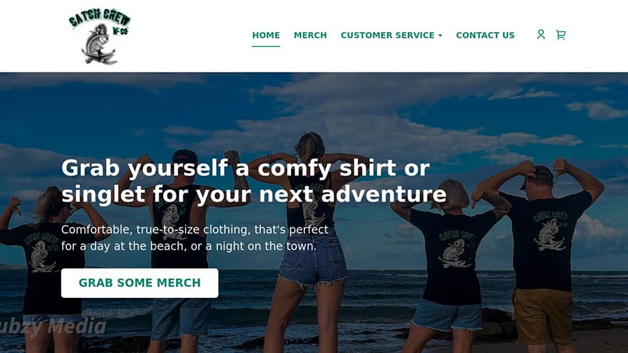 Screenshot of the Catch Crew N' Co Website