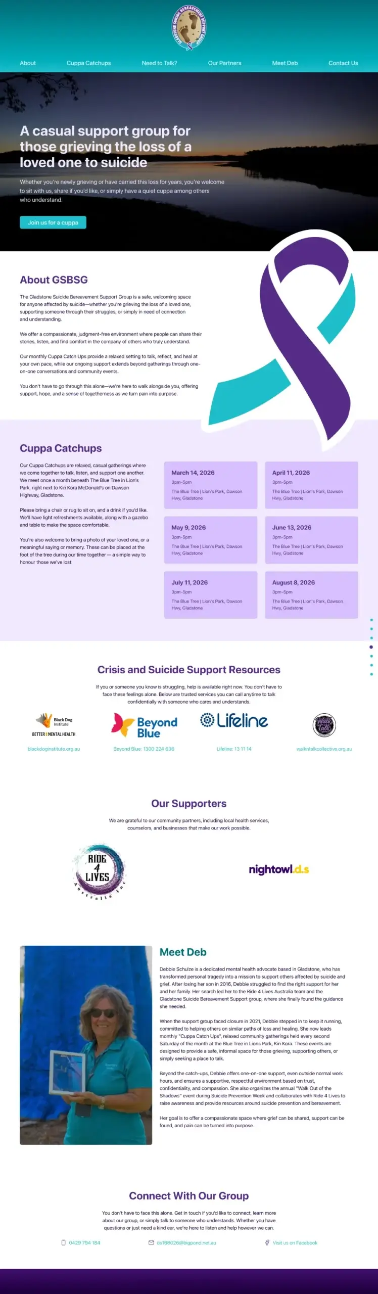 Gladstone Suicide Bereavement Support Group (GSBSG) Website