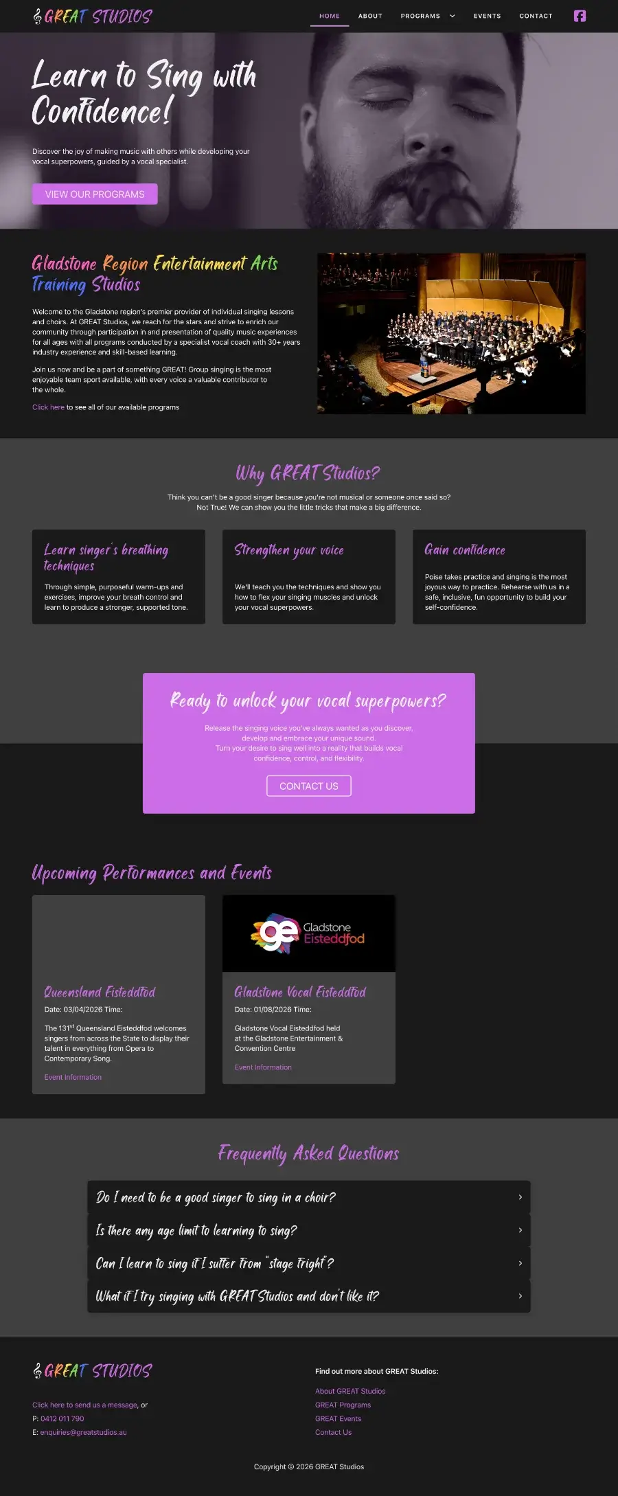 GREAT Studios Website Screenshot